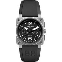 bell ross watch br 03 94 chronograph black dial steel case