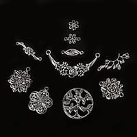 Beadia Antique Silver Metal Flower Charm Pendants Olive Tree Jewelry Connectors DIY Accessories