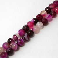 Beadia 39Cm/Str (Approx 62PCS) Natural Agate Beads 6mm Round Dyed Fuchsia Color Stone Loose Beads DIY Accessories