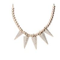 Bella Mia Statement Gold Spike Necklace with Crystal Detailling
