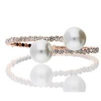 Bella Mia Galaxy Twisted Cuff Bracelet in Rose Gold Plating and Pearl Detailing