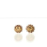 Bella Mia Felicity Rose Gold Stud Earrings with Champagne stone
