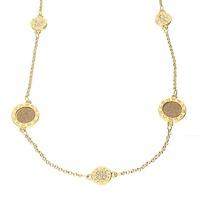 bella mia stella gold and crystal pendants long necklace