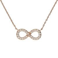 Bella Mia Sterling Silver Rose Gold CZ Infitinty Necklace