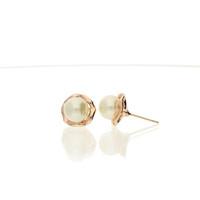 Bella Mia Rose Gold Iris Pearl Stud Earrings