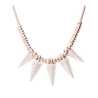 Bella Mia Statement Rose Gold Spike Necklace with Crystal Detailling