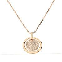 bella mia talia rose gold and pav crystal open drop disc necklace