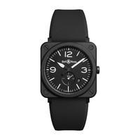 bell ross aviation br s black ceramic and strap watch