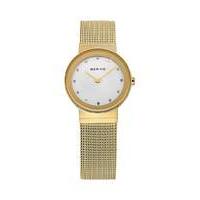 Bering Ladies Gold Mesh Bracelet Watch