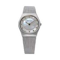 Bering Ladies MoP Mesh Bracelet Watch