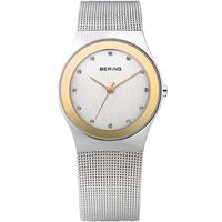 Bering Ladies Classic Two Tone Stone Dial Mesh Bracelet Watch 12927-010