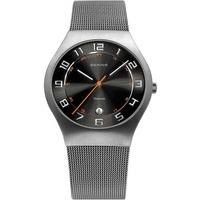 Bering Mens Grey Titanium Mesh Bracelet Watch 11937-007