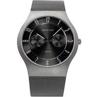 Bering Mens Grey Titanium Date Dials Mesh Bracelet Watch 11939-077