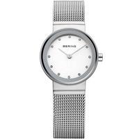 Bering Ladies Classic Silver Stainless Steel Stone Dial Mesh Bracelet Watch 10122-000