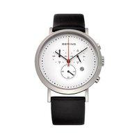 Bering Gents Classic Black Leather Chronograph Watch