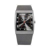 Bering Gents Titanium Rectangle Dial Red Detail Watch