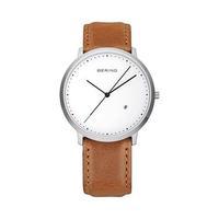 Bering Gents Classic Brown Leather White Dial Watch