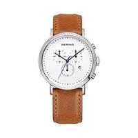 Bering Gents Classic Brown Leather Chronograph Watch