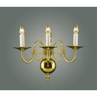 BF19312/3WB Flemish 3 Light Polished Brass Wall Bracket