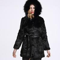 bf fur style womens casualdaily sophisticated fur coatsolid hooded lon ...