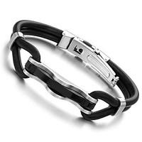 BF s Designer Black PU Leather Wristband Men\'s 316L Stainless Steel Men\'s Bracelet Christmas Gifts
