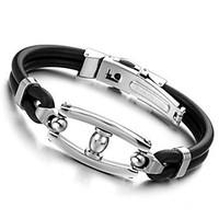 BF s Designer Black PU Leather Wristband Men\'s Jewelry 316L Stainless Steel Men\'s Bracelet Christmas Gifts