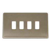 Bg screwless grid 4 Module Grid Plate Brushed Steel - E32320