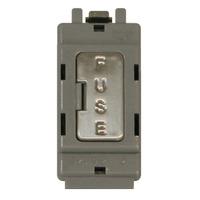 Bg screwless grid 13A Fuse Grid Module Brushed Steel - E32326