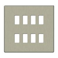 Bg screwless grid 8 Module Grid Plate Brushed Steel - E32322