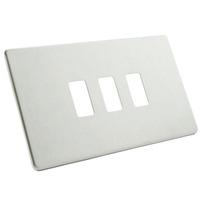 Bg screwless grid 3 Module Grid Plate Brushed Steel - E32319