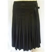 bhs black pleated linen skirt size 12