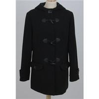 bhs size 12 black coat with hood