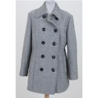 BHS size 14 petite black & white double breasted coat