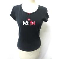 BHS - Size: 12 - Black with dog motif- T-shirt
