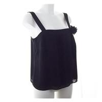 bhs black chiffon style sleeveless top size 14 bhs size 14 black sleev ...