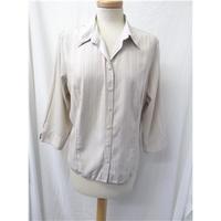 bhs petite size 18 beige shirt with black pinstripe