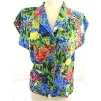 BHS Size 12 Graphic Style Multicoloured Floral Print Blouse