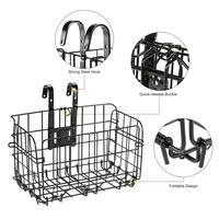 Bicycle Bike Foldable Cycle Front Rear Basket Carrier Steel Hooks