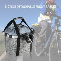 Bicycle Bike Detachable Cycle Front Canvas Basket Carrier Bag Pet Carrier Aluminum Alloy Frame