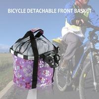 Bicycle Bike Detachable Cycle Front Canvas Basket Carrier Bag Pet Carrier Aluminum Alloy Frame Pet Carrier