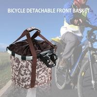 Bicycle Bike Detachable Cycle Front Canvas Basket Carrier Bag Pet Carrier Aluminum Alloy Frame