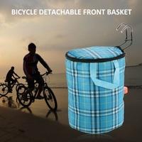 Bicycle Bike Detachable Cycle Canvas Front Basket Carrier Bag Steel Frame