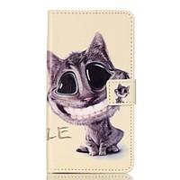 Big Cat Face Relief Painted PU Phone Case for Galaxy Grand Prime G530/J5