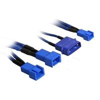 bitfenix alchemy molex to 3x 3 pin adapter 20cm sleeved blueblue