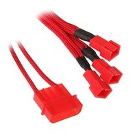 BitFenix Alchemy Molex to 3x 3-Pin 7V Adapter 20cm - sleeved red/red