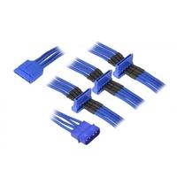 BitFenix Alchemy Molex to 4x SATA Adapter 20 cm sleeved blue/blue