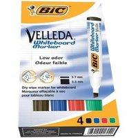 Bic Velleda Whiteboard Marker 1751 Assorted(pk4)