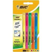 bic brite liner grip chisel tip highlighter pen assorted pack 5