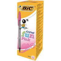 Bic Cristal Fun Pink Ball Pen Pk 20