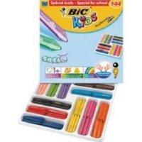 Bic Kids Plastidecor Triangle Crayons Assorted 144 Pack